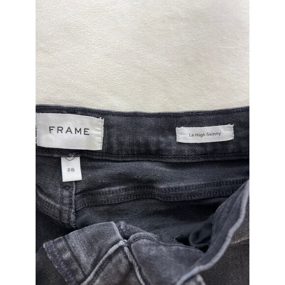 FRAME Denim Le High Skinny Leg Ankle Jeans In Condor Black Women's 27 - Picture 4 of 7